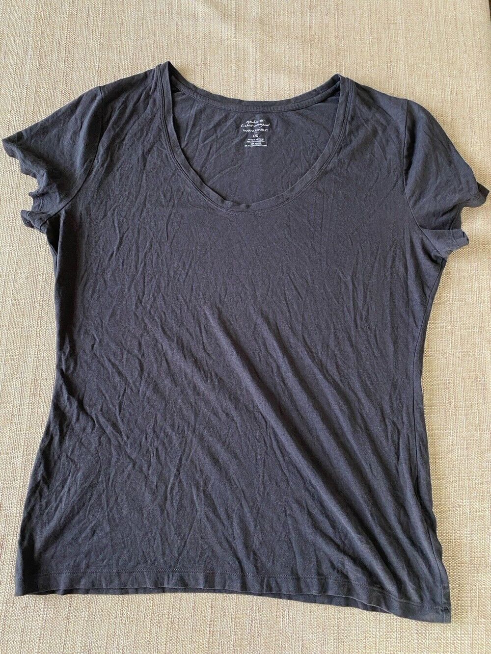 BANANA REPUBLIC T-SHIRT BLACK/CHARCOAL GRAY L